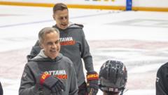 Diplomacy on ice: Mark Carney and Alexander Stubb play hockey
