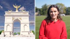 BBC at the site of Trump's planned 'triumphal arch'