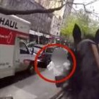Officer on horseback chases suspect through New York streets