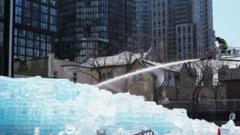 Fire crews thaw rapper Drake’s giant ice installation in Toronto
