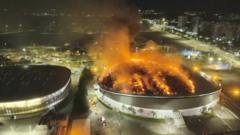 Watch: Fire damages roof of Rio's Olympic velodrome
